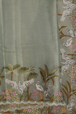Image of Tissue Silk Green Saree