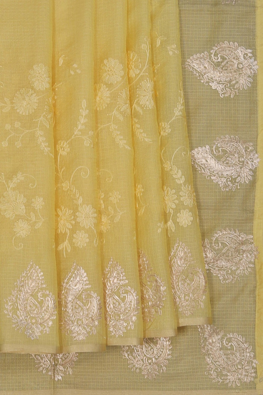 Kota Lime Yellow Saree
