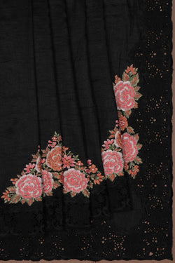 Image of Black Embroidery Saree