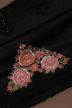 Image of Black Embroidery Saree