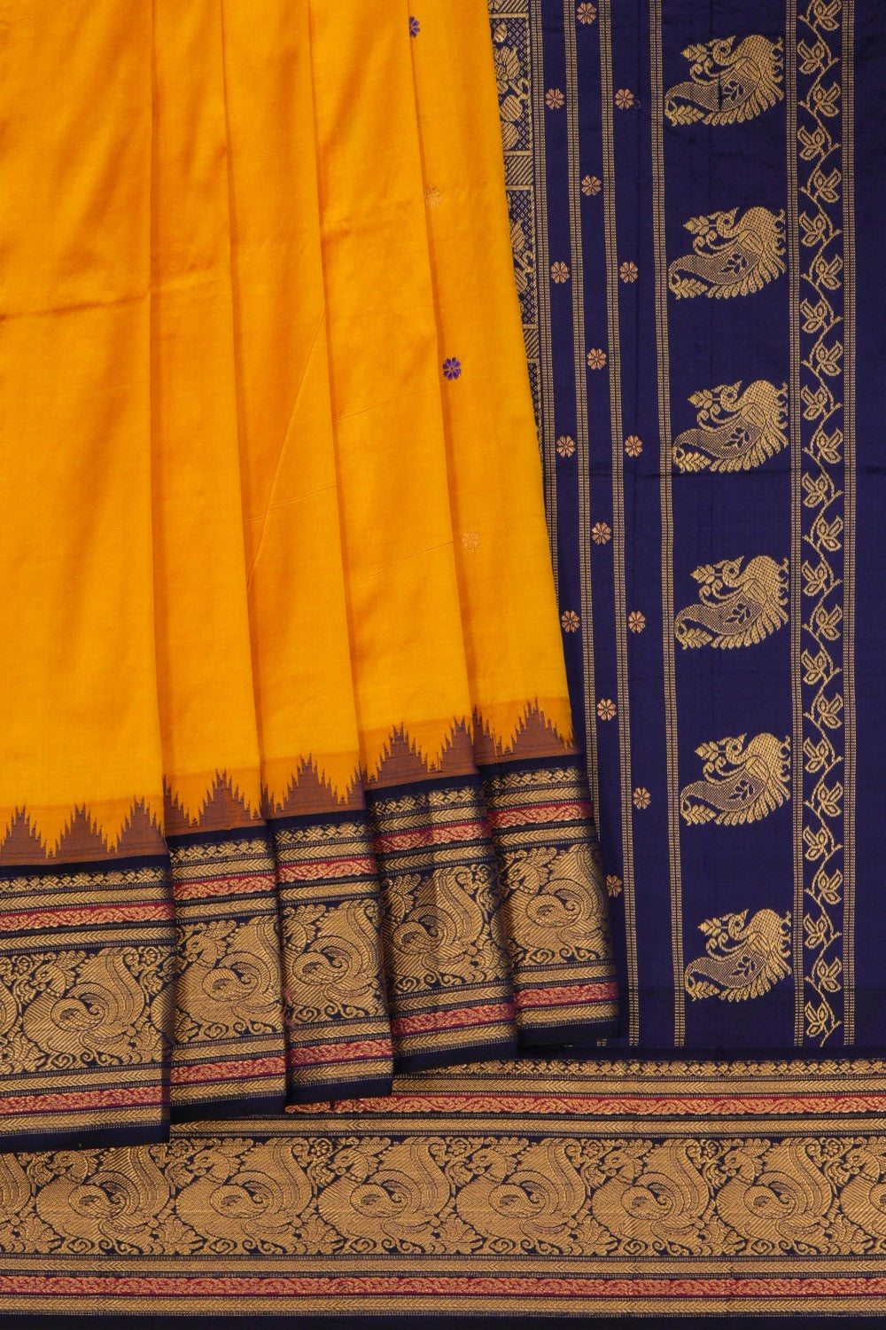 Narayanpet Pure Silk Yellow Saree