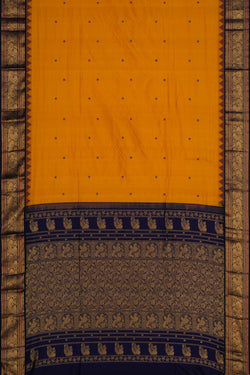 Image of Narayanpet Pure Silk Yellow Saree