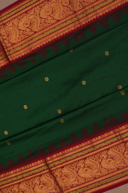 Image of Narayanpet Pure Silk Green Saree
