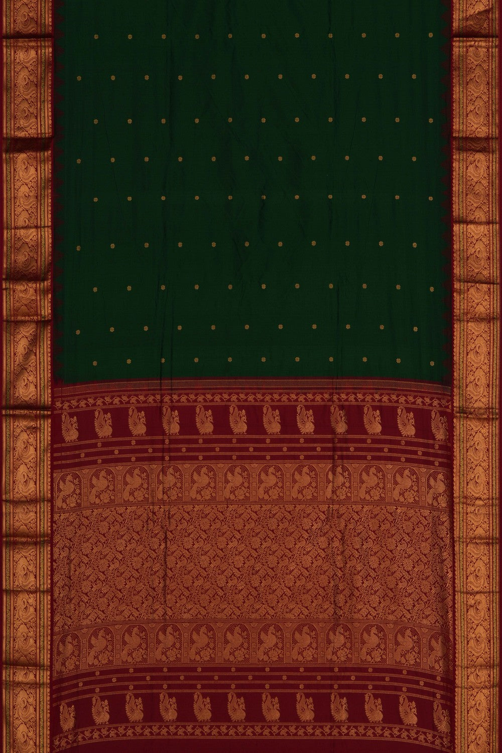 Narayanpet Pure Silk Green Saree
