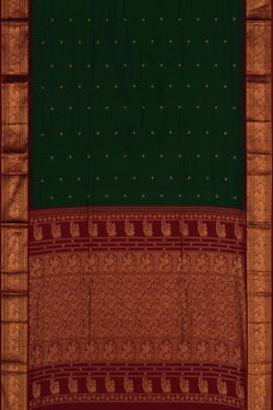Image of Narayanpet Pure Silk Green Saree