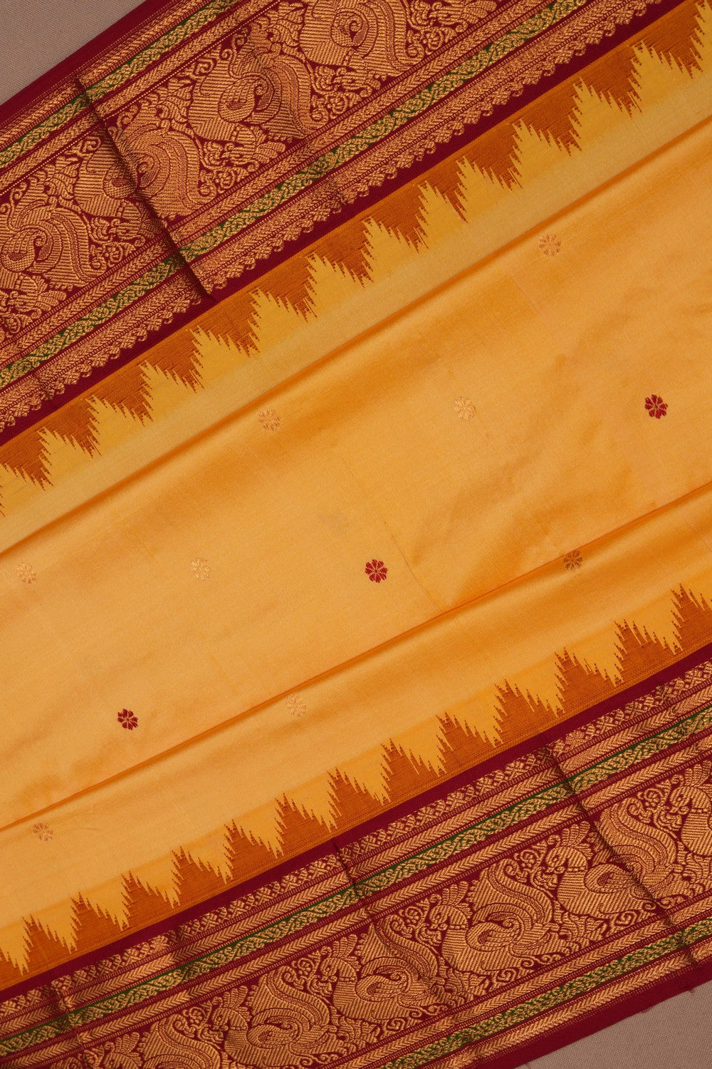 Narayanpet Pure Silk Yellow Saree