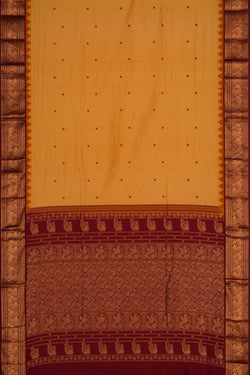Image of Narayanpet Pure Silk Yellow Saree