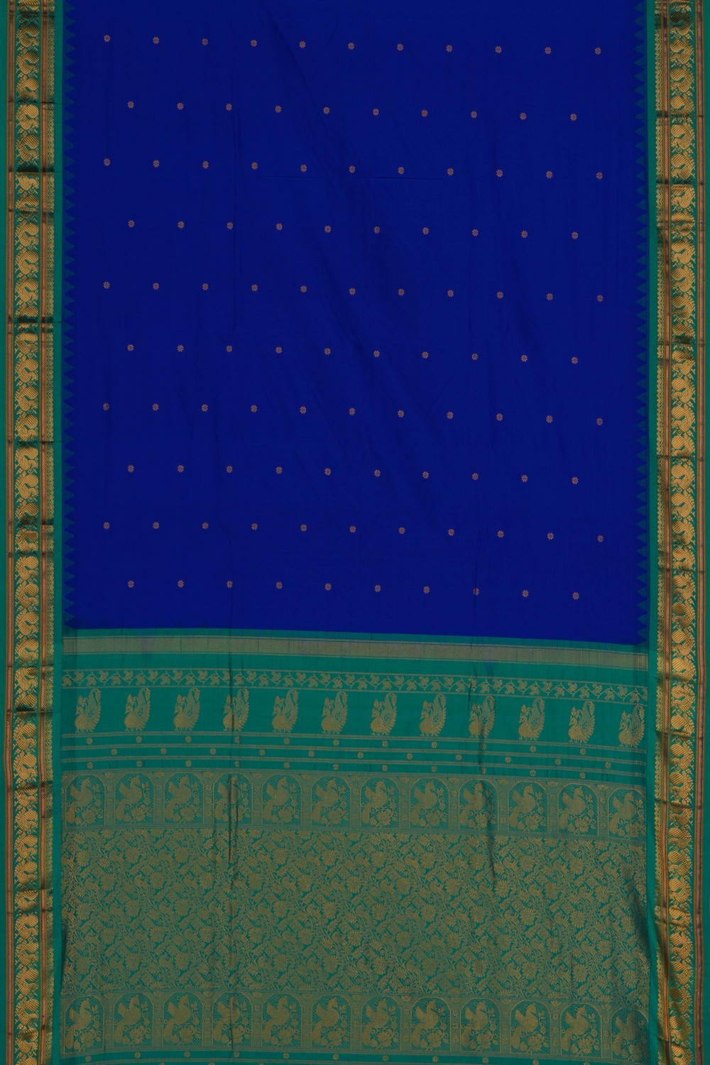 Image of Narayanpet Pure Silk Royal Blue Saree