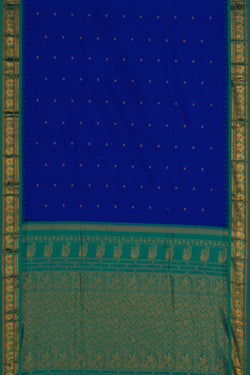 Image of Narayanpet Pure Silk Royal Blue Saree