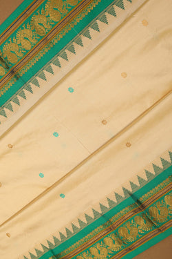Image of Narayanpet Pure Silk Off White Saree