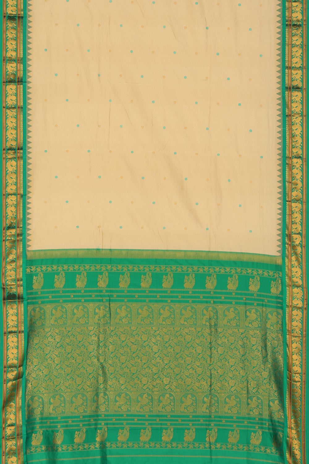 Narayanpet Pure Silk Off White Saree