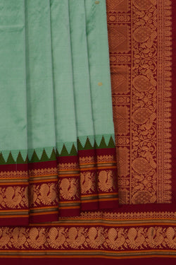 Image of Narayanpet Pure Silk Sea Green Saree