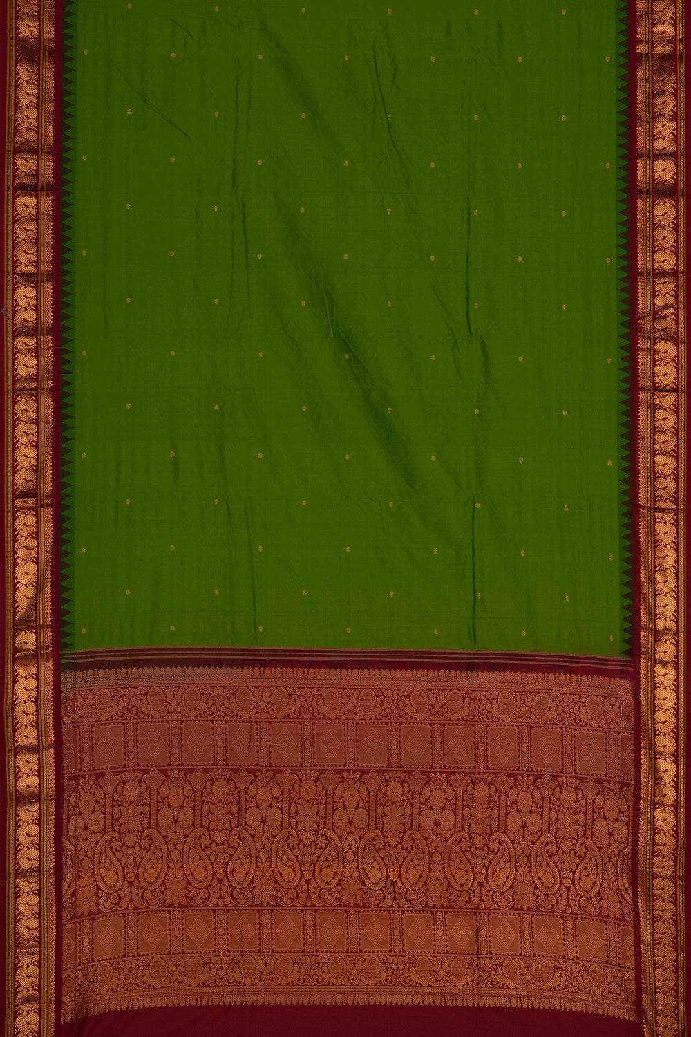 Image of Narayanpet Pure Silk Green Saree