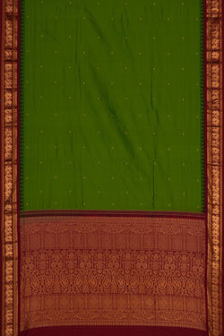 Image of Narayanpet Pure Silk Green Saree