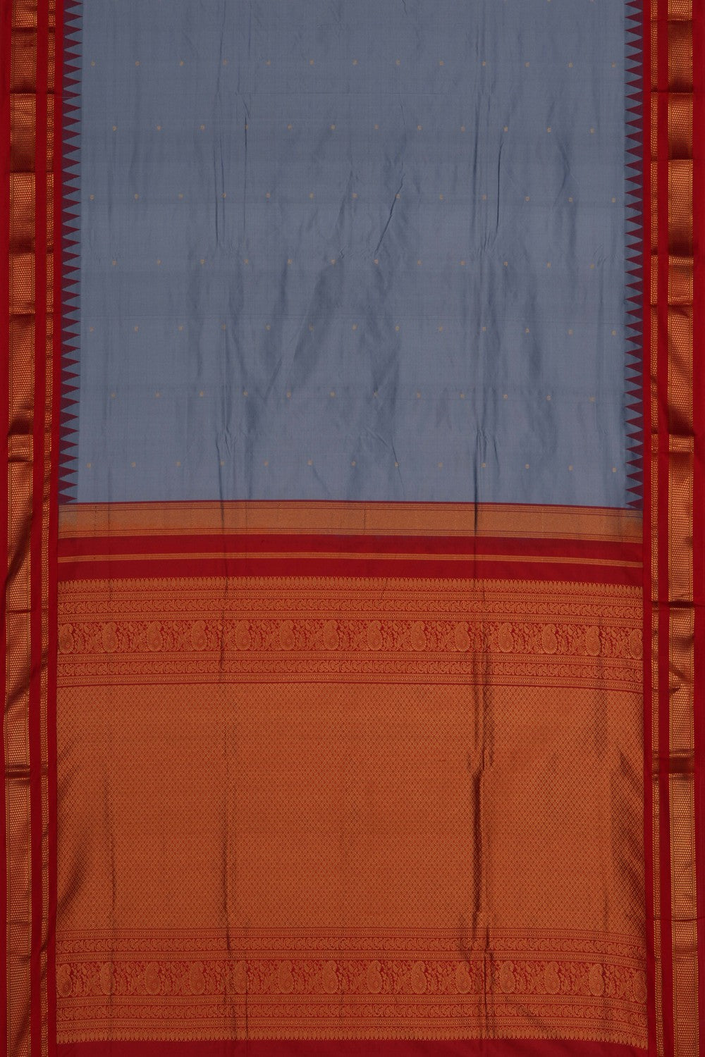 Image of Narayanpet Pure Silk Grey Saree