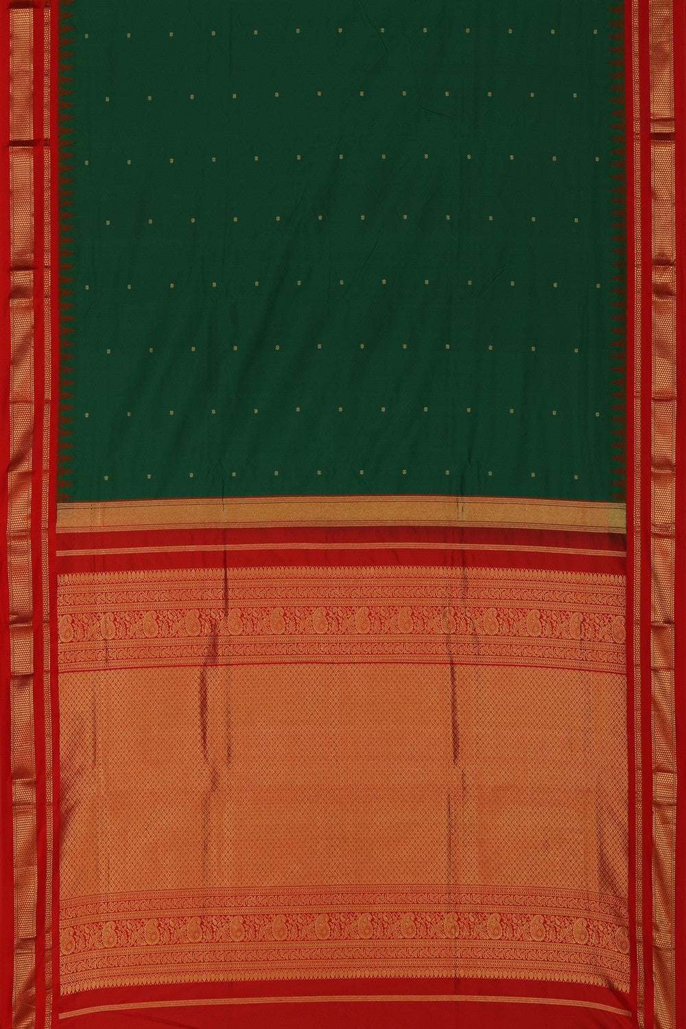 Image of Narayanpet Pure Silk Green Saree