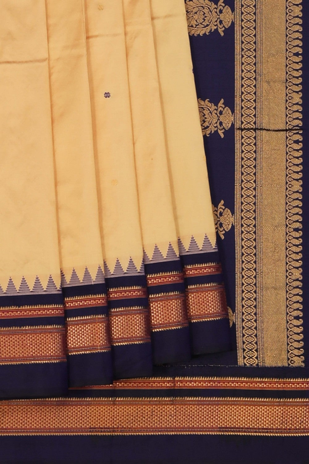 Image of Narayanpet Pure Silk Beige Saree