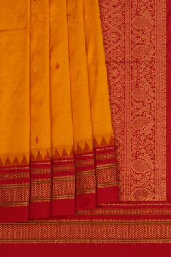 Image of Narayanpet Pure Silk Yellow Saree