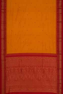 Image of Narayanpet Pure Silk Yellow Saree