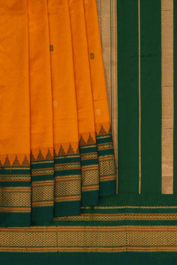 Image of Narayanpet Pure Silk Mustard Saree