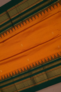 Image of Narayanpet Pure Silk Mustard Saree