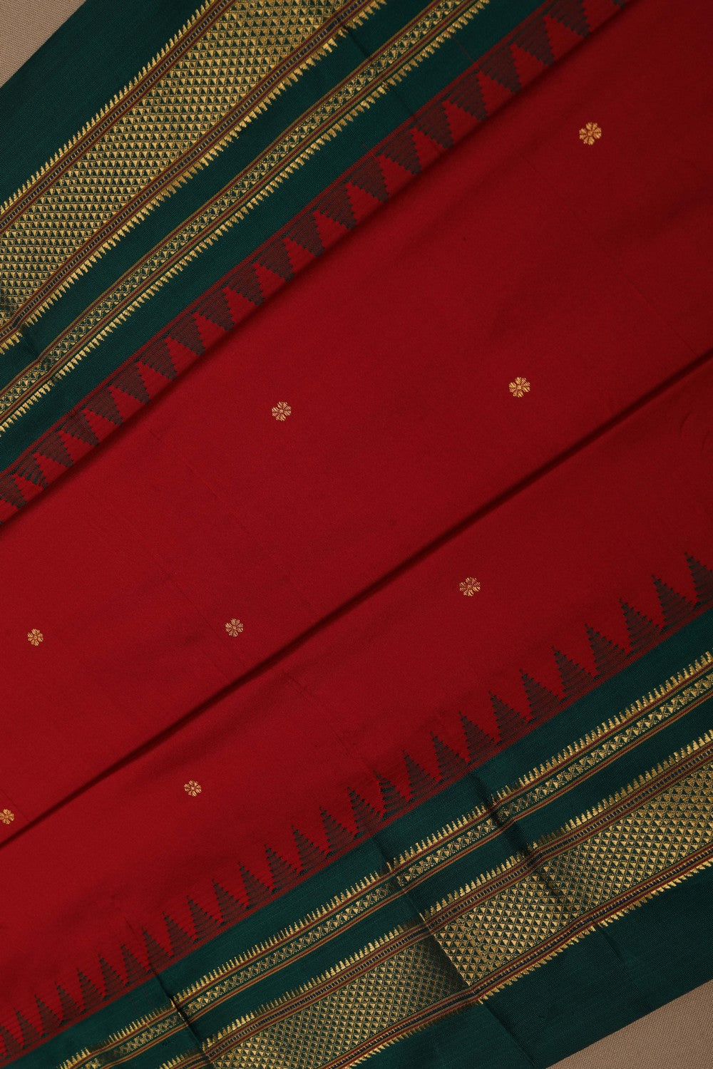 Image of Narayanpet Pure Silk Red Saree
