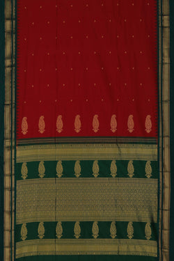 Image of Narayanpet Pure Silk Red Saree