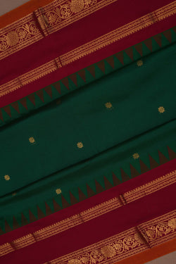 Image of Narayanpet Pure Silk Green Saree