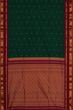 Image of Narayanpet Pure Silk Green Saree