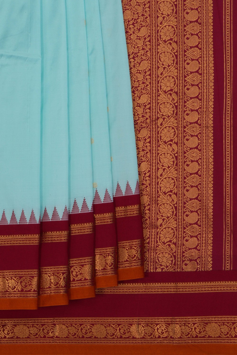 Narayanpet Pure Silk Sea Blue Saree
