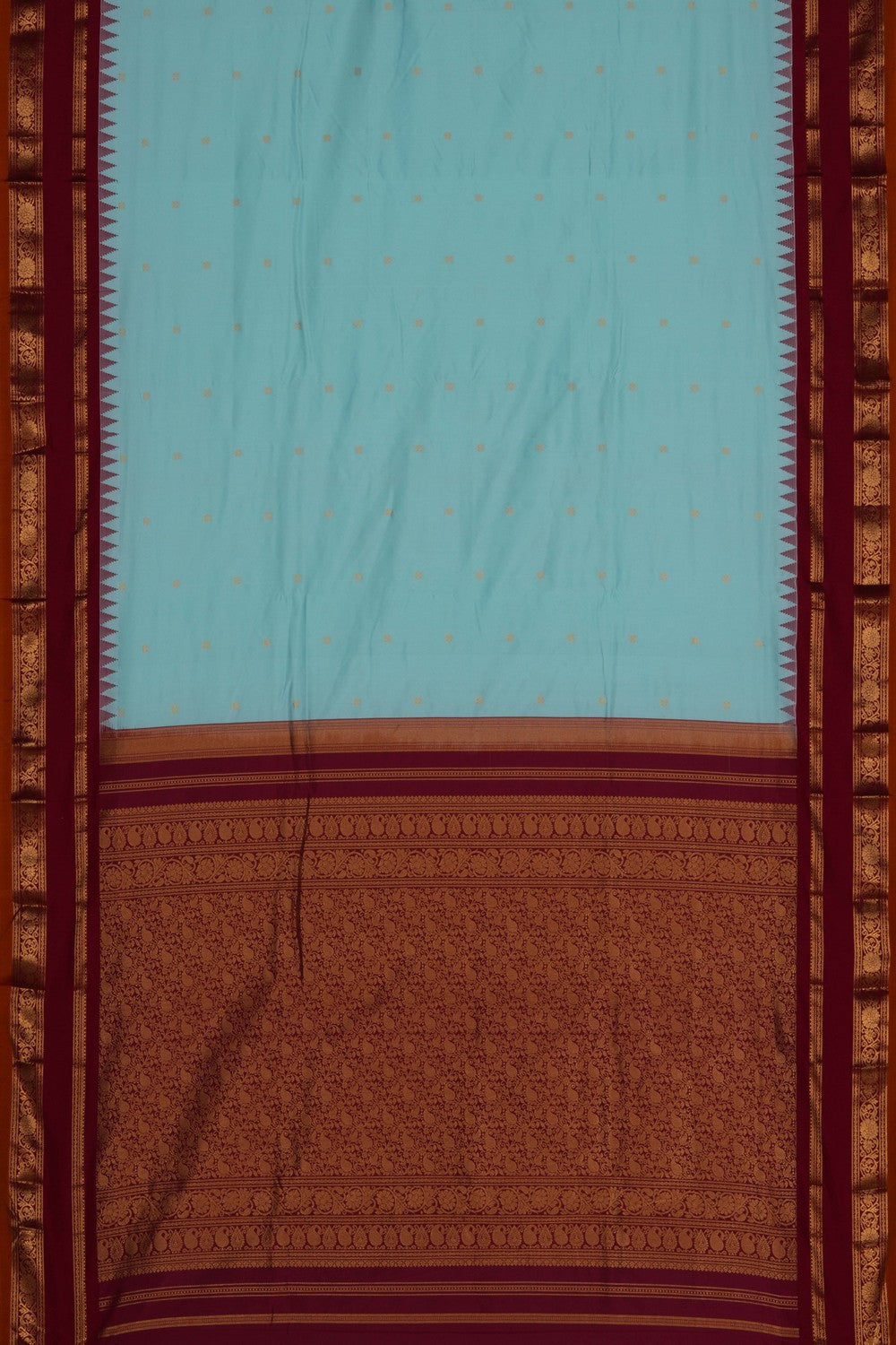 Narayanpet Pure Silk Sea Blue Saree