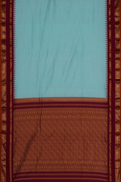Image of Narayanpet Pure Silk Sea Blue Saree