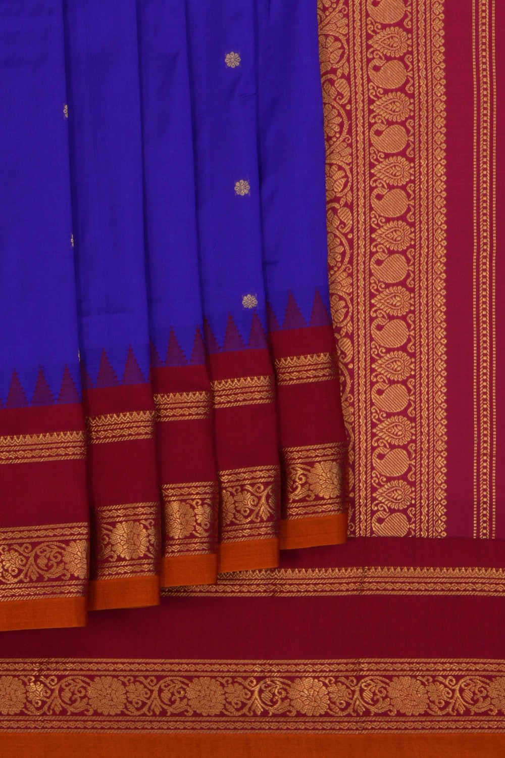 Image of Narayanpet Pure Silk Purple Saree