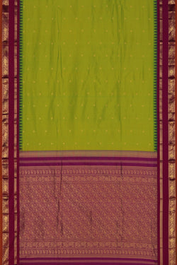 Image of Narayanpet Pure Silk Green Saree