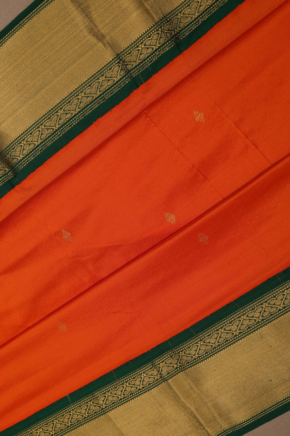 Narayanpet Pure Silk Orange Saree