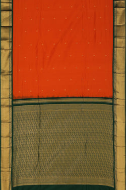 Image of Narayanpet Pure Silk Orange Saree