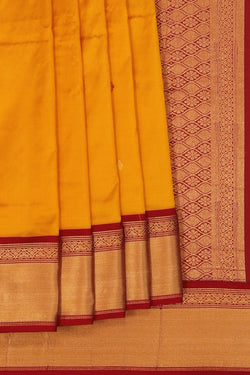 Image of Narayanpet Pure Silk Mustard Saree