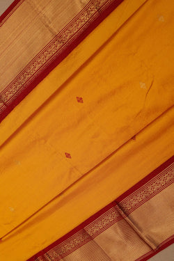 Image of Narayanpet Pure Silk Mustard Saree