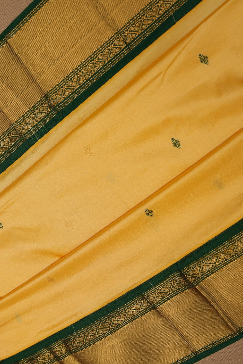 Image of Narayanpet Pure Silk Yellow Saree