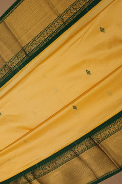 Image of Narayanpet Pure Silk Yellow Saree