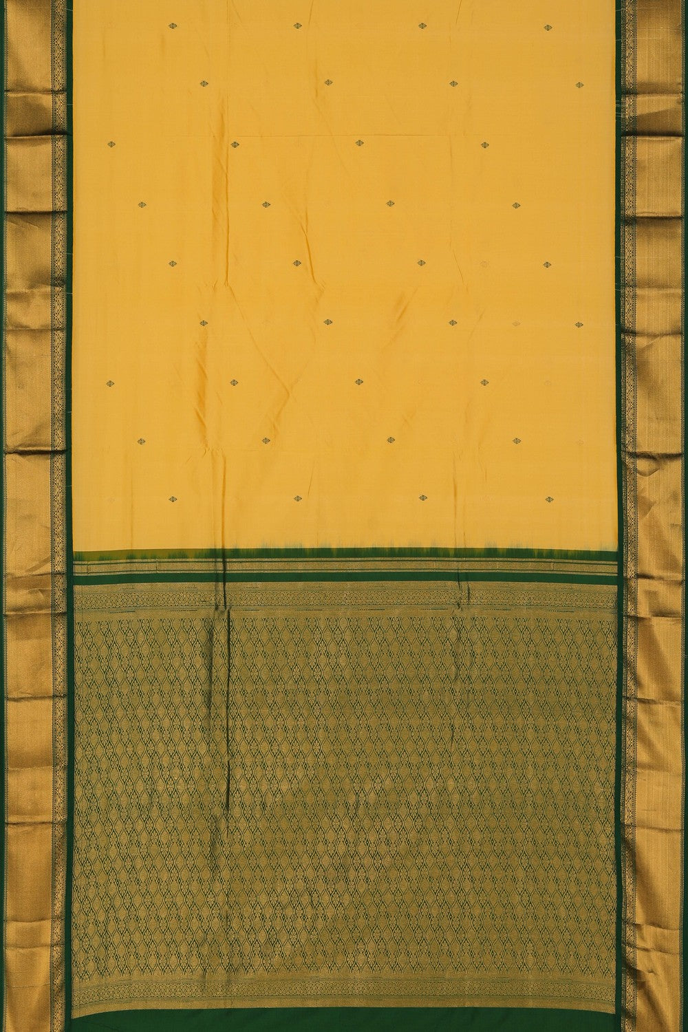 Image of Narayanpet Pure Silk Yellow Saree