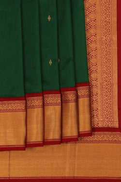 Image of Narayanpet Pure Silk Green Saree