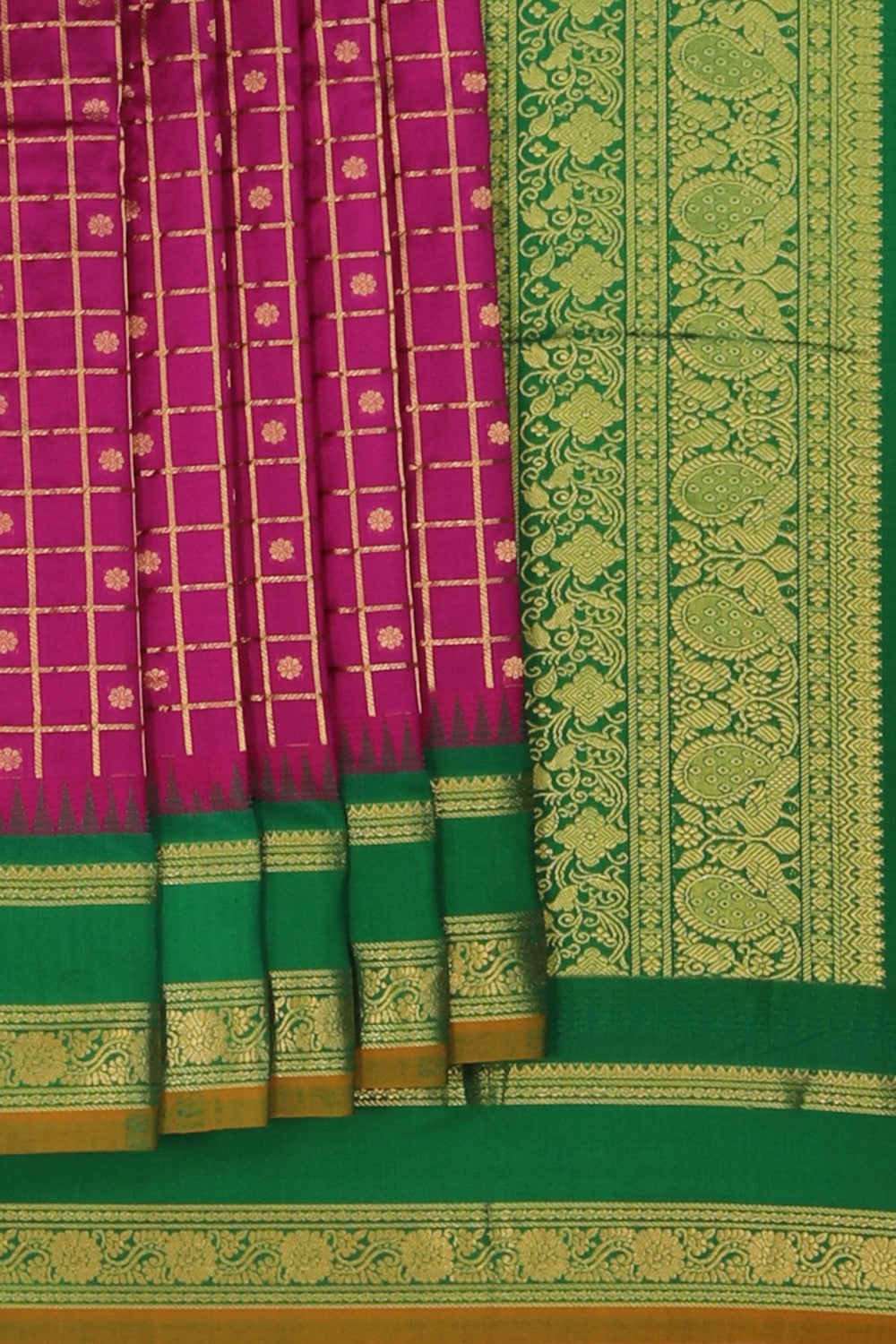 Image of Narayanpet Pure Silk Purple Saree
