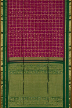 Image of Narayanpet Pure Silk Purple Saree