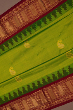 Image of Narayanpet Pure Silk Green Saree