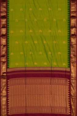 Image of Narayanpet Pure Silk Green Saree