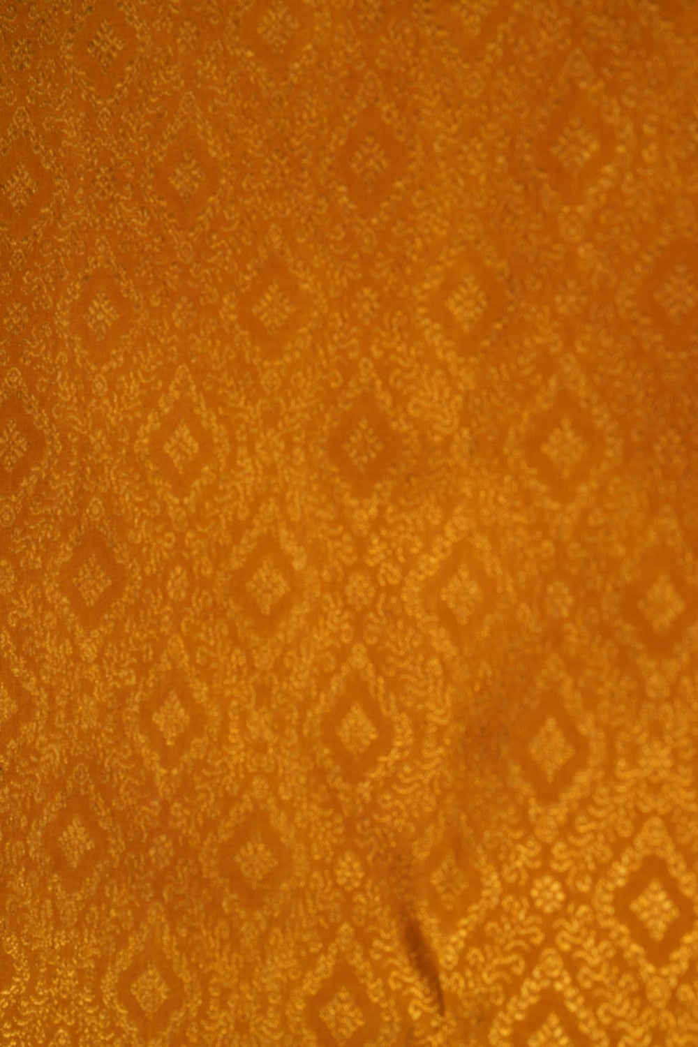 Image of Kanchipuram Silk Brocade Mustard Saree