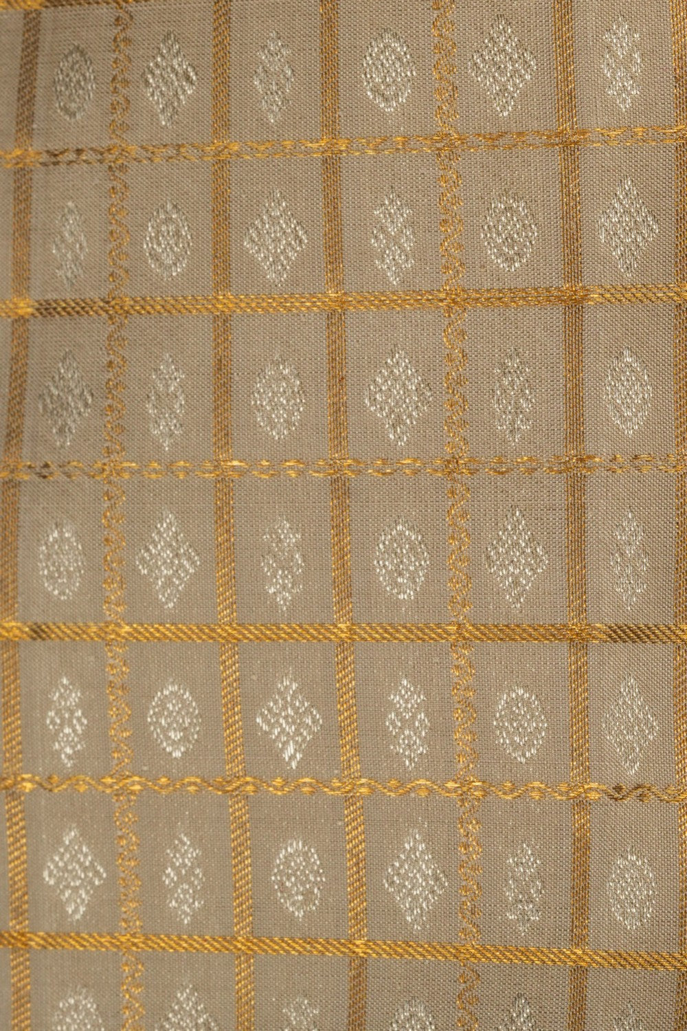 Image of Kanchipuram Silk Brocade Off White Saree
