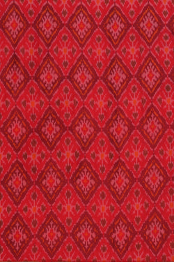 Image of Pochampally Ikat Unstitched Suit With Dupatta (3 Pcs Set)