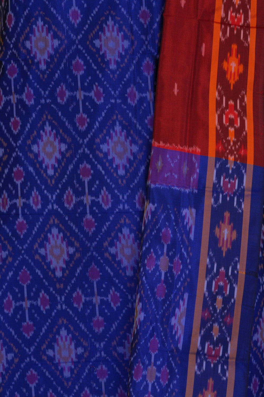 Image of Pochampally Ikat Unstitched Suit With Dupatta (3 Pcs Set)